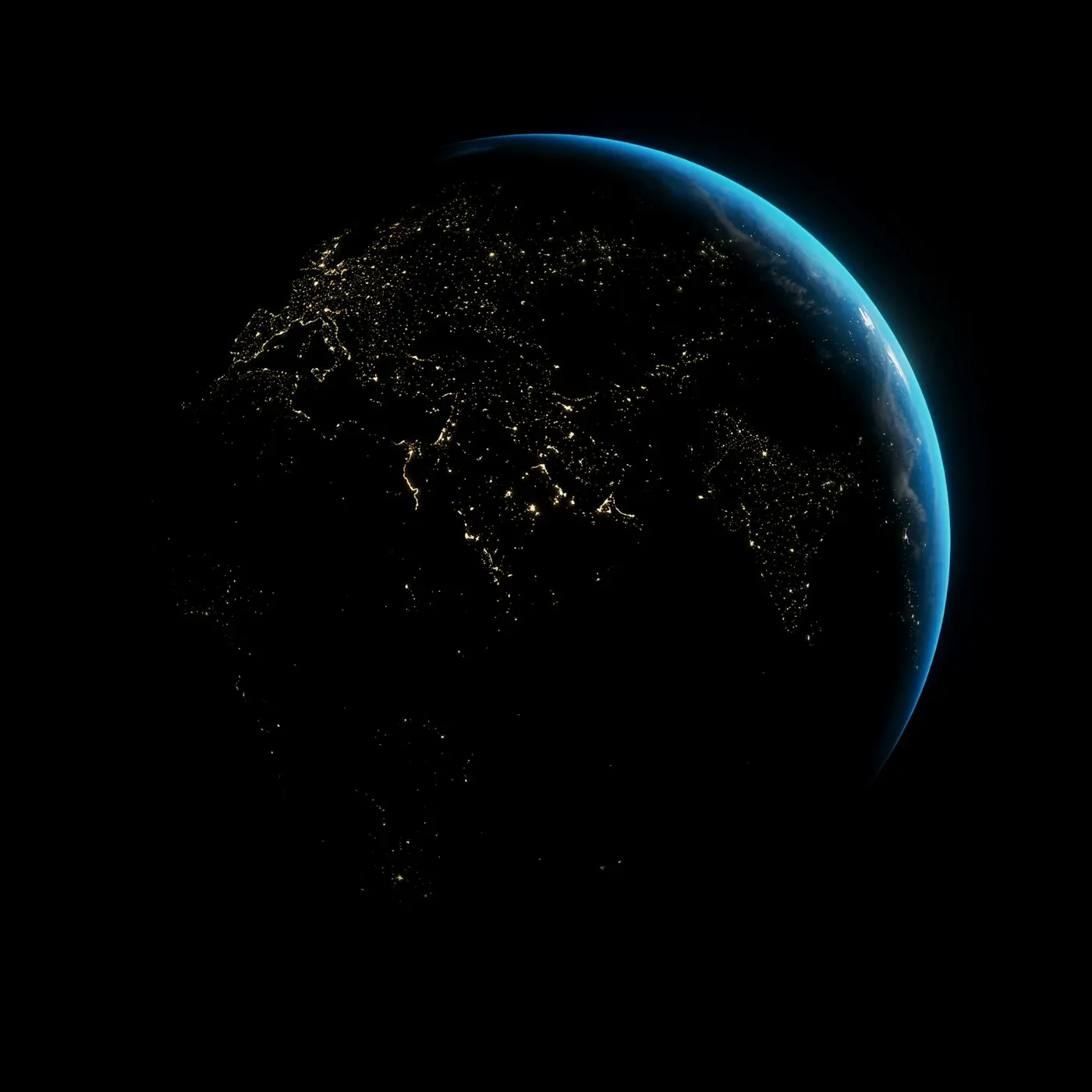 Earth at night seen from space