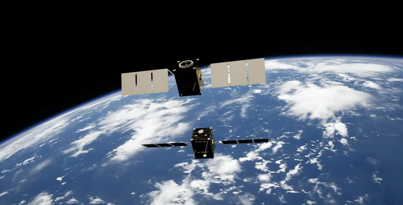 Satellites orbiting above Earth
